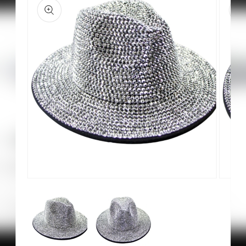 Glamorous Silver Rhinestone Hat - Picture 6 of 11